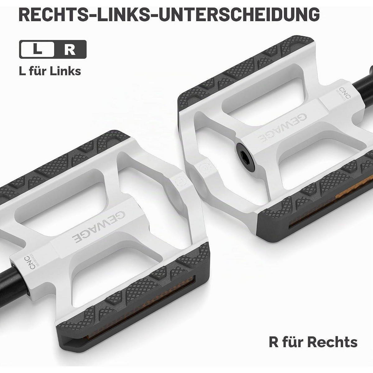 FAHRRADPEDALE Aluminium mit Reflektor Weiß - Weiß, Metall (7.5/1.5/11cm)