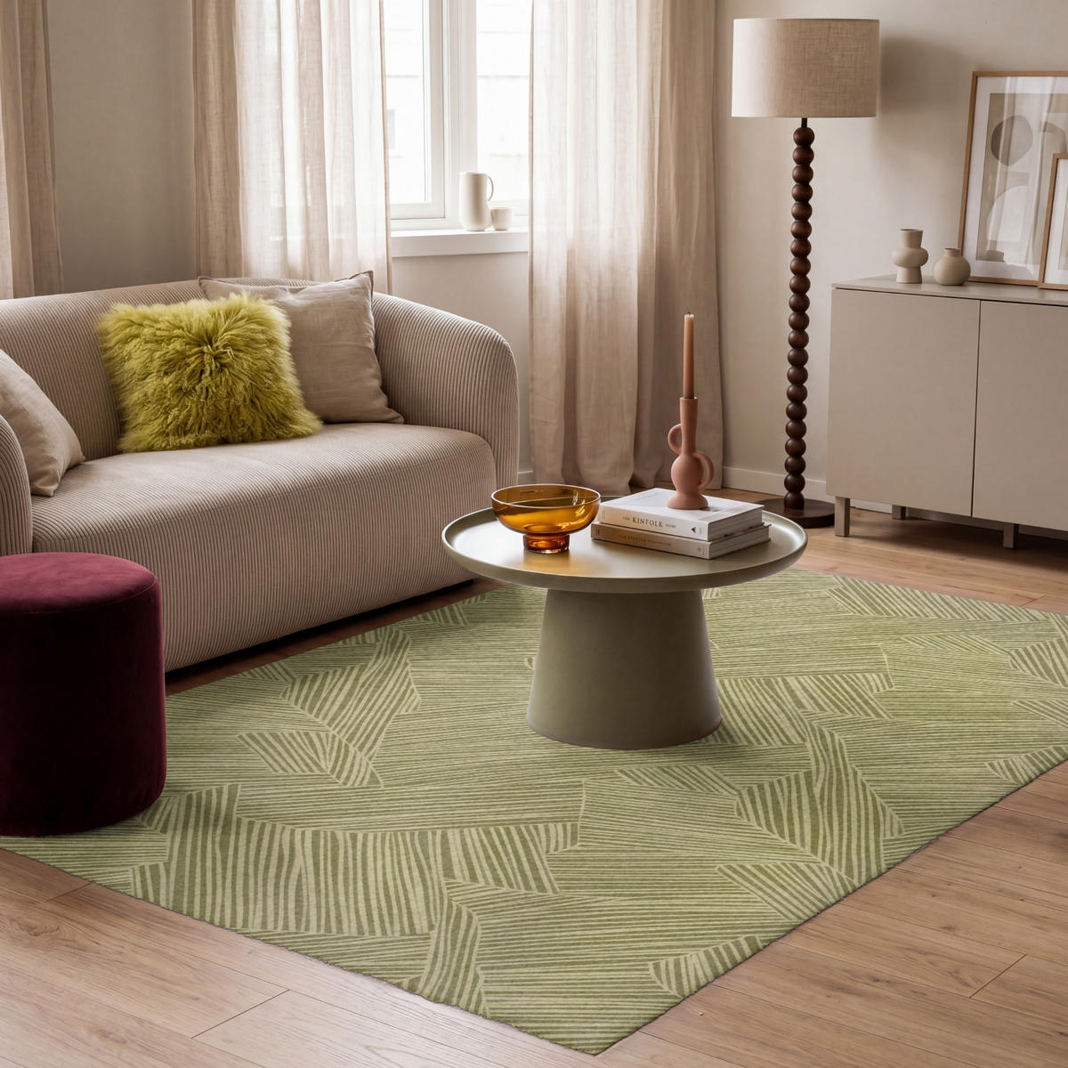 KOBERCE - Abstraktné - Moderné - Zelené - 180x120 cm - olivovozelená, textil/plast (180/0.4cm) - OnlyWow
