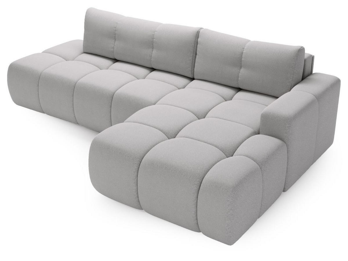 ECKSOFA Montero Bouclé-Stoff Grau Rechts - Grau, Holz/Textil (280/177cm) - Graingold
