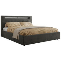 POLSTERBETT GOLD 5 CLASSIC 180/200 - Dunkelgrau Velvet - Schaum-Matratze - Dunkelgrau, Textil (180/200cm) - MKS