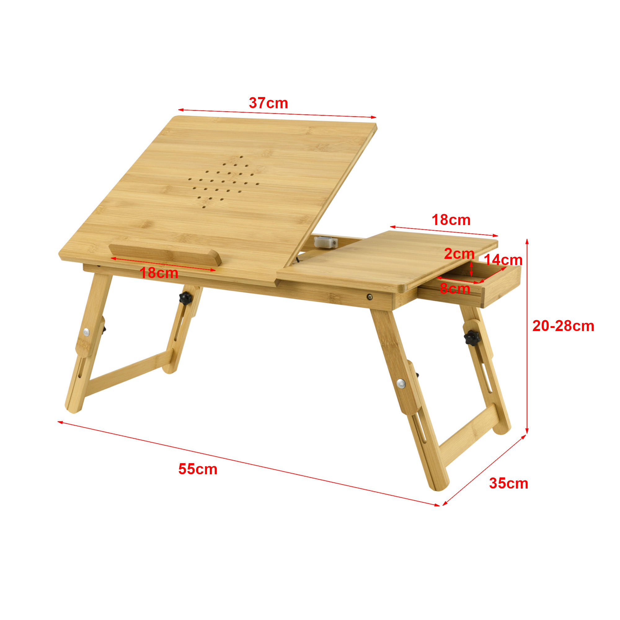 LAPTOPTISCH Trysil - Naturfarben, Holz (35/55/28cm) - [en.casa]