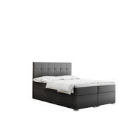 BOXBETT Mit Matratze Und Bettkasten LINDT Stoff Velvet 120x200 cm Dunkelgrau H2-Pocket - Dunkelgrau, Holz/Holzwerkstoff (120/200cm) - Kaiser Möbel