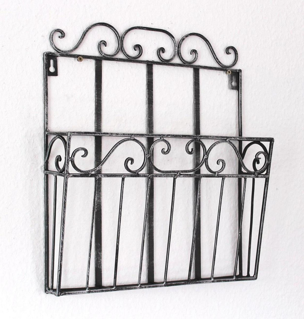 WANDREGAL Metall Zeitungsständer Schwarz 38 cm 9913 - Anthrazit, Metall (33/38/8cm) - DanDiBo