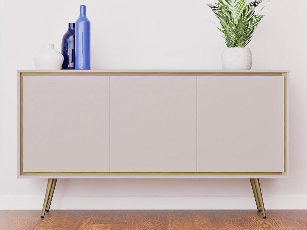 KOMMODE Tori 01 - Kaschmir/Goldfarben, Holzwerkstoff/Metall (150/80/40cm) - MIRJAN24