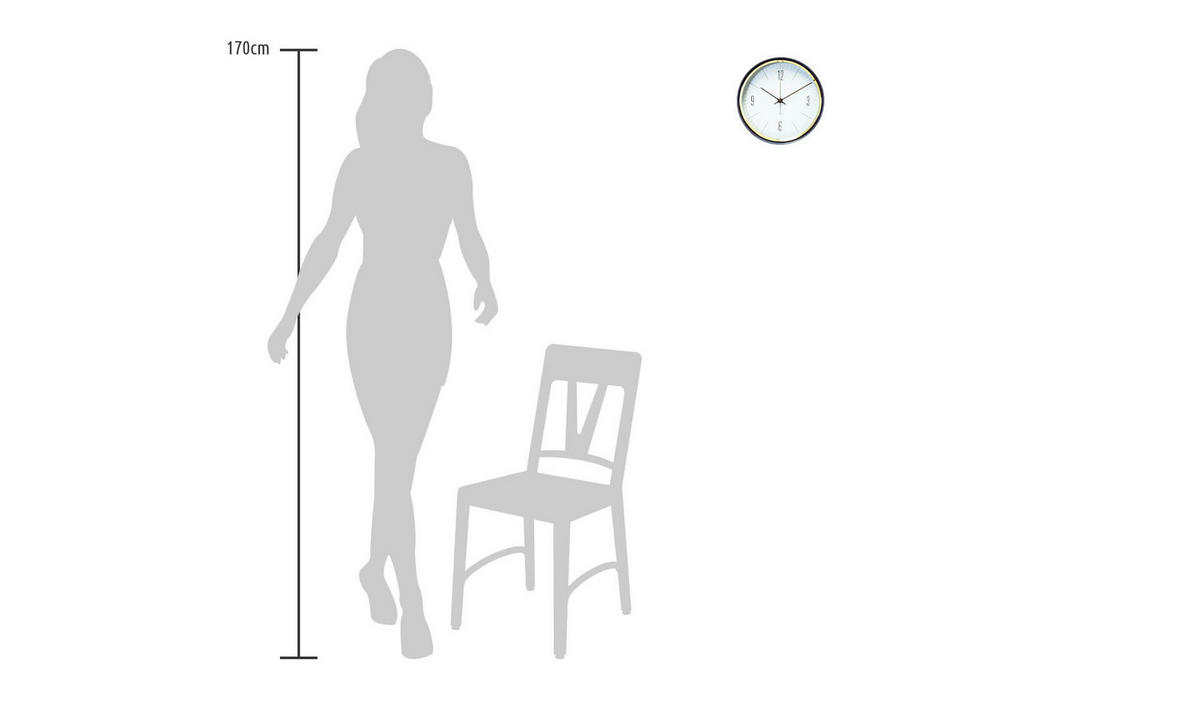 WANDUHR Design Weiß 33/33 cm - Weiß, Glas (1.24/32.7/5cm) - ONZENO