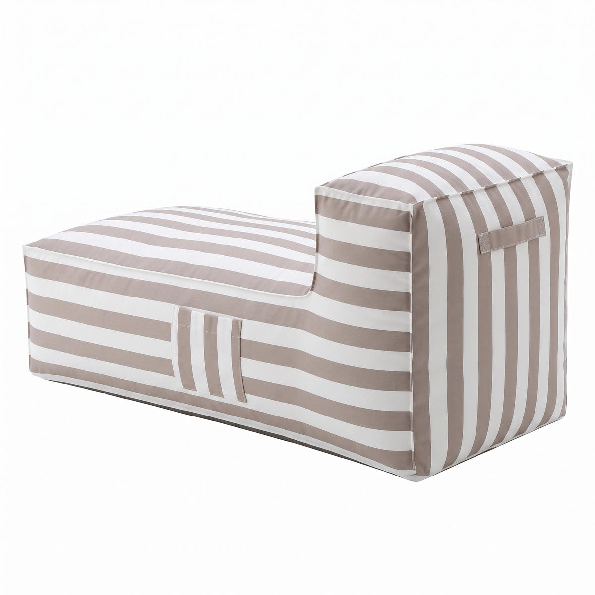 OUTDOOR Ottomane - Sitzsack SOFT mit Rückenlehne für Garten & Terrasse, Beige - Beige, Textil (70/75/150cm) - Muffo