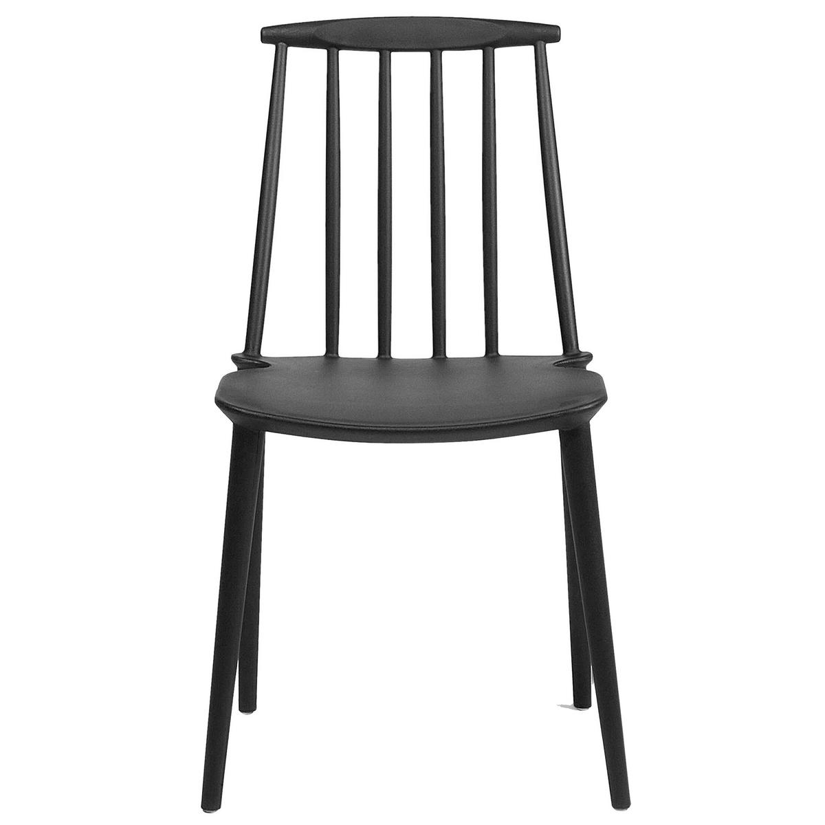 ÉTKEZŐSZÉK 2 darabos Szett Műanyag Fekete Ventnor - fekete, műanyag (49/83/41cm) - Beliani
