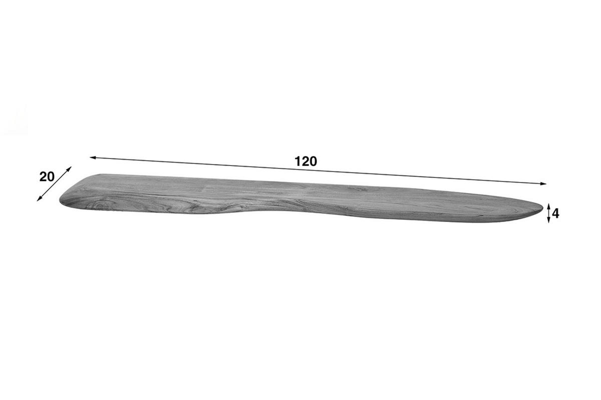 WANDREGAL HUZO Holz Akazie - Naturfarben, Holz (120/4/20cm) - KAWOLA