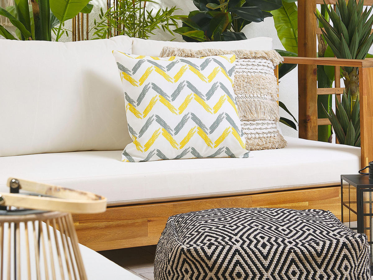 GARTENKISSEN 2er-Set Zick Zack Muster bunt 45/45 cm Affile - Multicolor, Textil (45/45cm) - Beliani