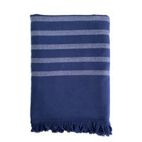 HAMAMTUCH mit Frotteefutter Alanya Marineblau 140x180 400g/m² - Blau, Textil (140/180cm) - LE COMPTOIR DE LA PLAGE