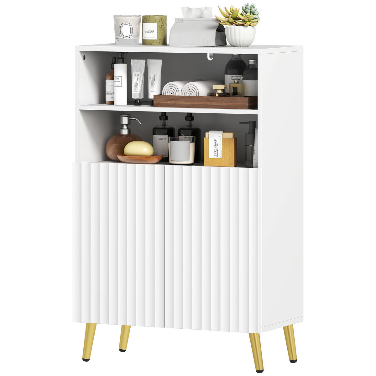 BADEZIMMERSCHRANK Weiß 60/31,8/93 cm - Weiß, Holzwerkstoff (60/93/31.8cm) - PANGIVO