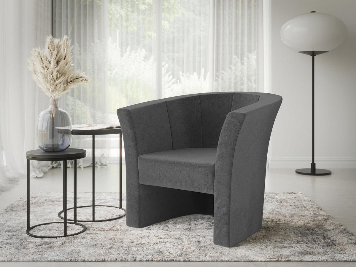 SESSEL Niko - Greige/Schwarz, Holzwerkstoff/Kunststoff (71/76/65cm) - MIRJAN24