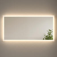 BADSPIEGEL mit Beleuchtung 120/60/3,5 cm - Weiß, Glas (60/3.5/120cm) - EMKE