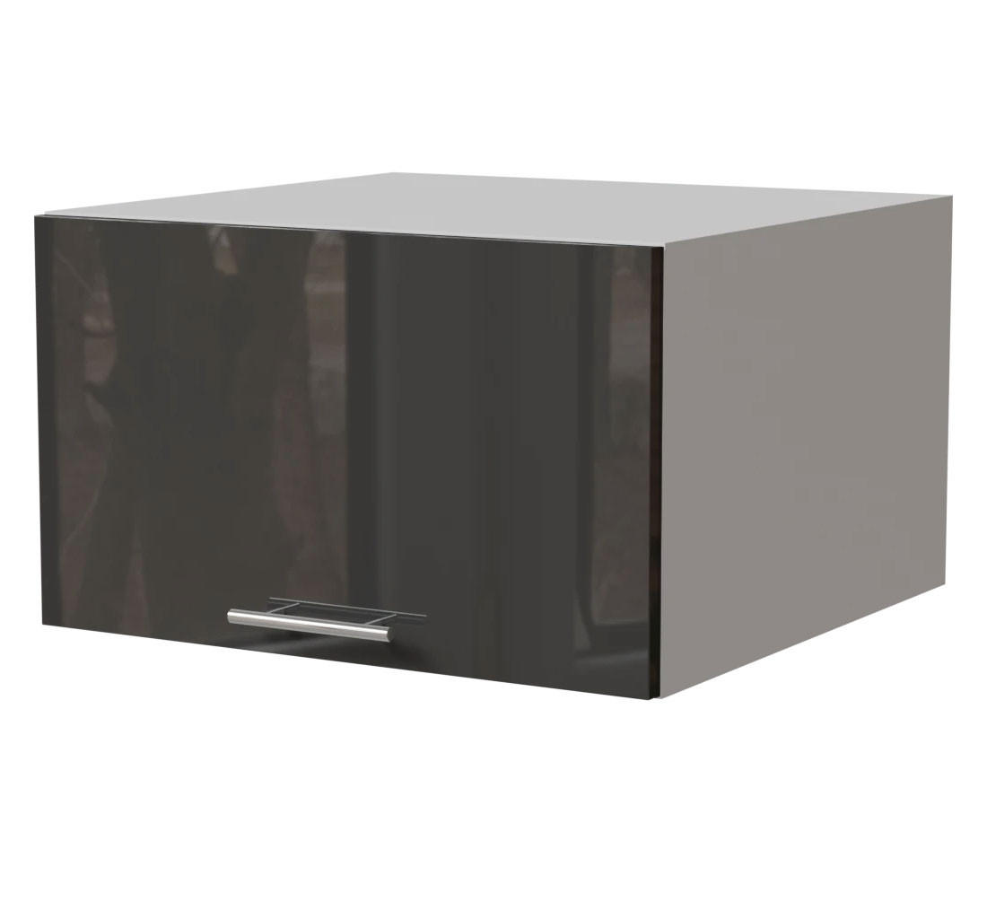 AUFSATZSCHRANK Essen W6B/60 Graphit Hochglanz / Weiß Matt 60 / 59 / 36cm - Graphitfarben/Weiß, Holz/Holzwerkstoff (60/36/59cm) - Feldmann-Wohnen