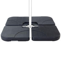 BESCHWERUNGSPLATTEN für Sonnenschirmständer anthrazit 4 Stück befüllbar Caria - Schwarz, Kunststoff (52/52cm) - Beliani