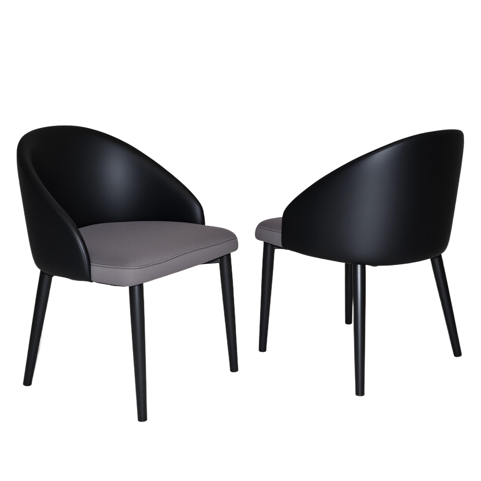 STUHL-SET DE-36247 2 Stück mit Mesh-Sitz Schwarz/Grau - Schwarz, Metall (56/75/50cm) - ComfortXL