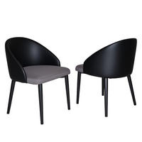 STUHL-SET DE-36247 2 Stück mit Mesh-Sitz Schwarz/Grau - Schwarz, Metall (56/75/50cm) - ComfortXL