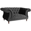 CHESTERFIELD Sessel Kaylin Samtvelours schwarz - Schwarz, Kunststoff (100/80/167cm) - 58aufmkessel