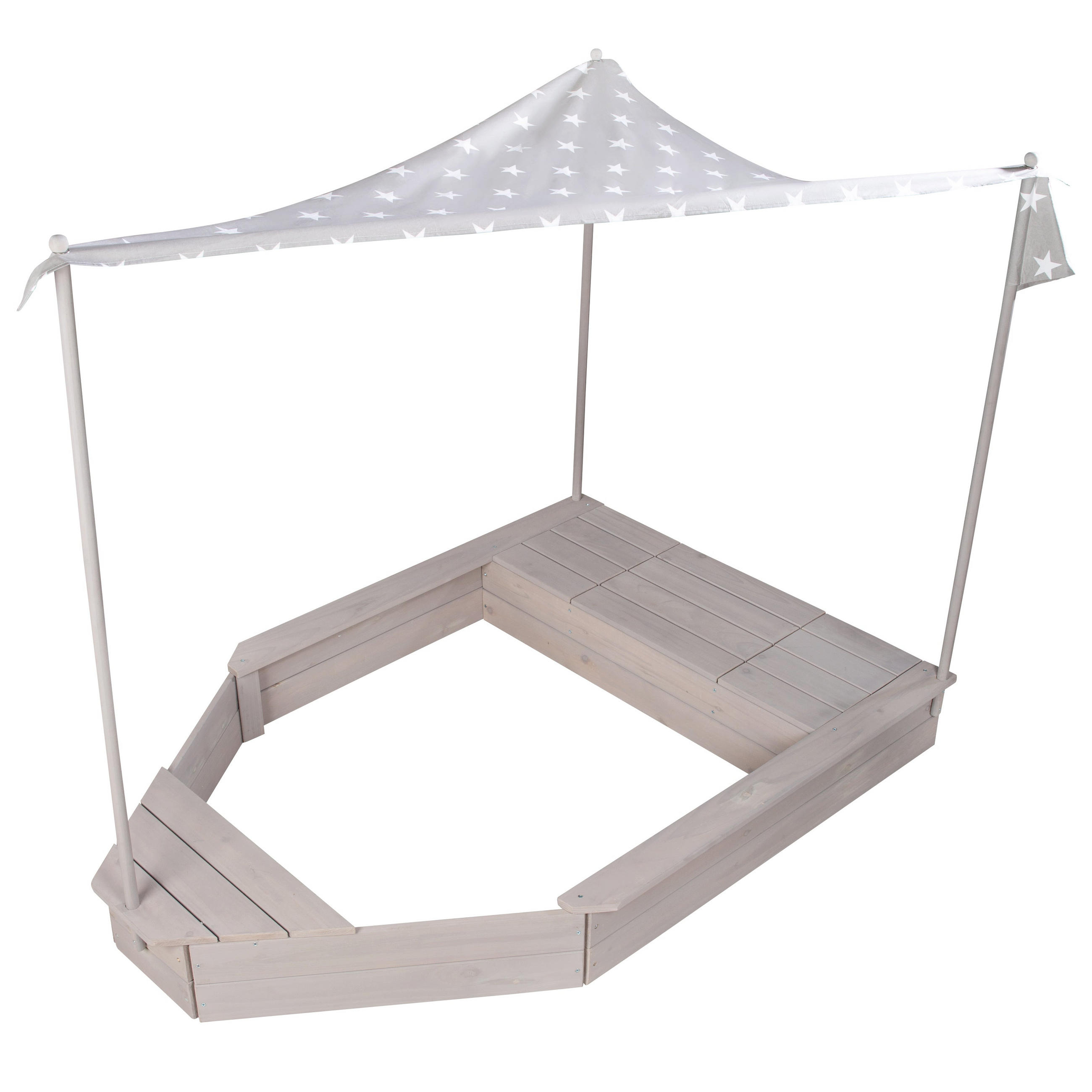 SANDKASTEN BOOT Sandkasten Boot grau - Grau, Holz (154/65/109cm) - Roba