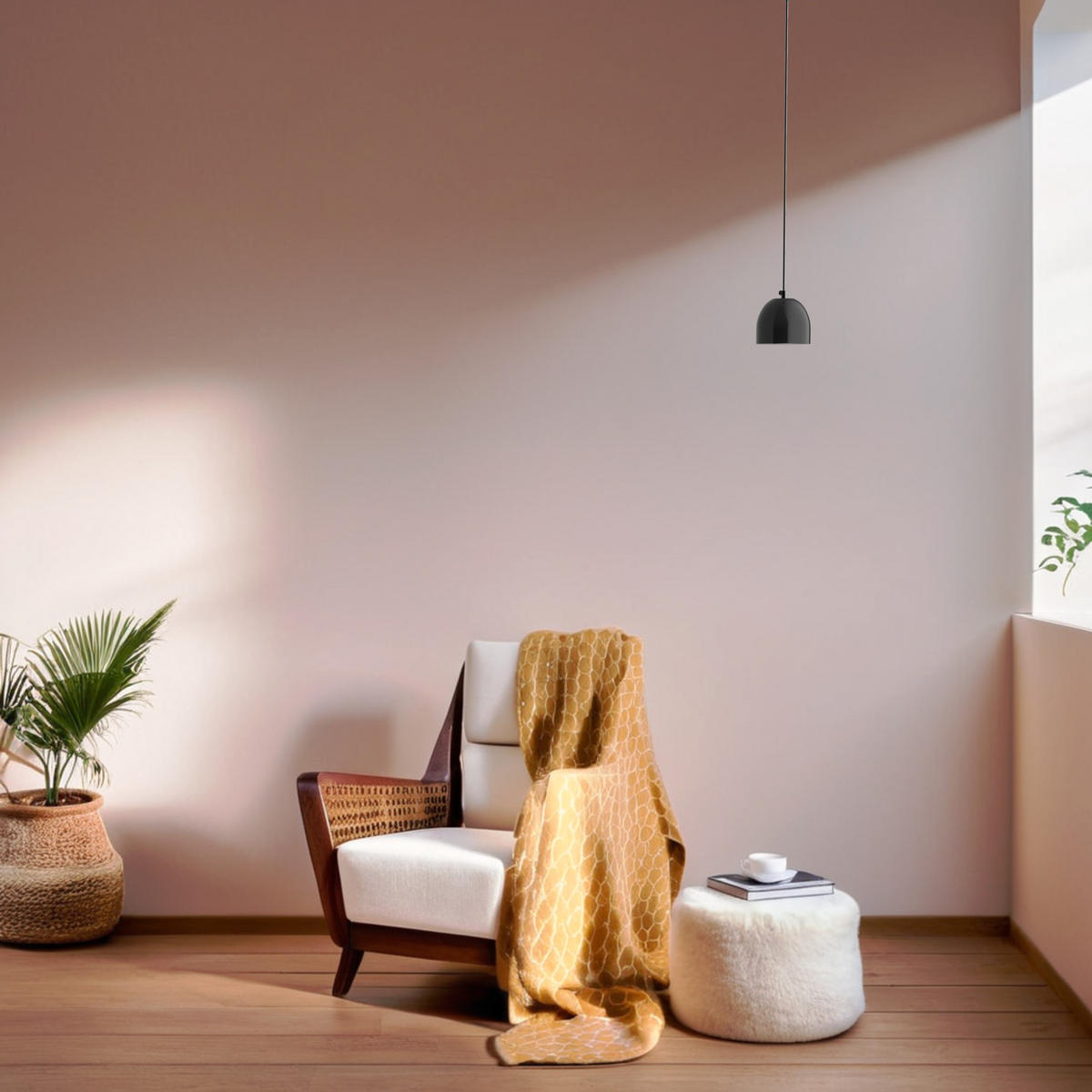 HÄNGELEUCHTE - Schwarz Hochglanz, Metall (10/8/120cm) - Lumicom