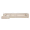ECKSOFA links Ruby aus strukturiertem Stoff beige 5 Sitzplätze - Beige/Creme, Textil (180/366cm) - Micadoni