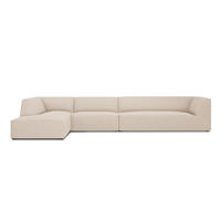 ECKSOFA links Ruby aus strukturiertem Stoff beige 5 Sitzplätze - Beige/Creme, Textil (180/366cm) - Micadoni