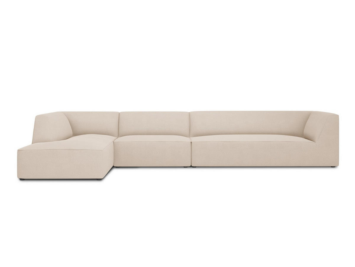 ECKSOFA links Ruby aus strukturiertem Stoff beige 5 Sitzplätze - Beige/Creme, Textil (180/366cm) - Micadoni