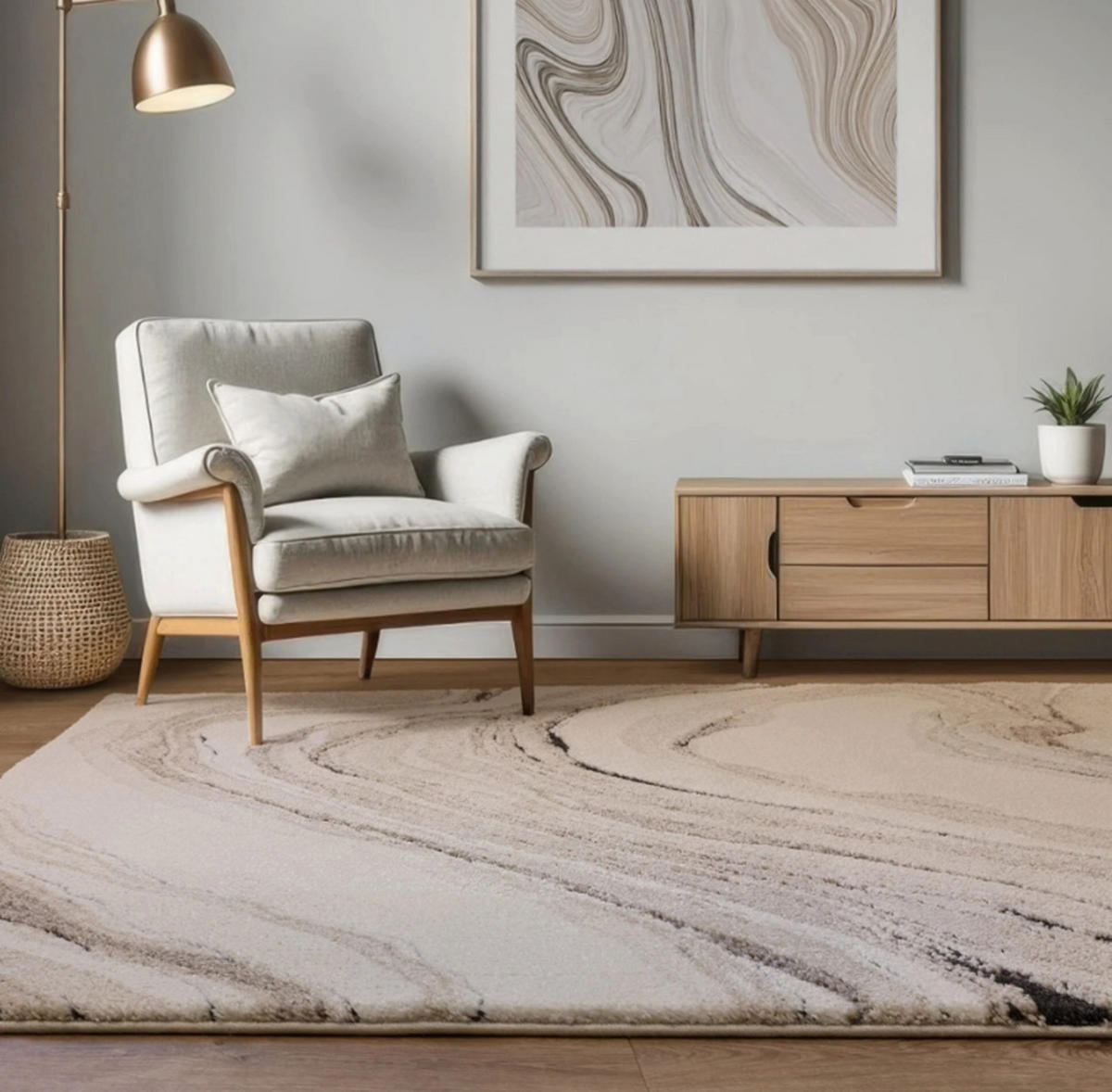 TEPPICH Flachgewebe SWELL Beige 120 x 170 cm - Beige, Textil (120/170cm) - Novatrend