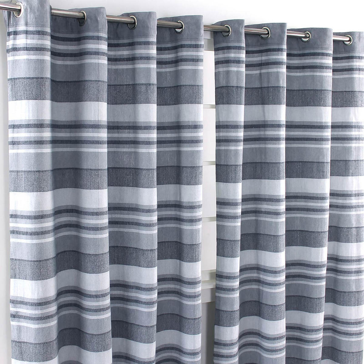 ÖSENVORHANG Morocco blickdicht 2er-Set, 167/228 cm - Hellgrau, Textil (167/228cm) - Homescapes
