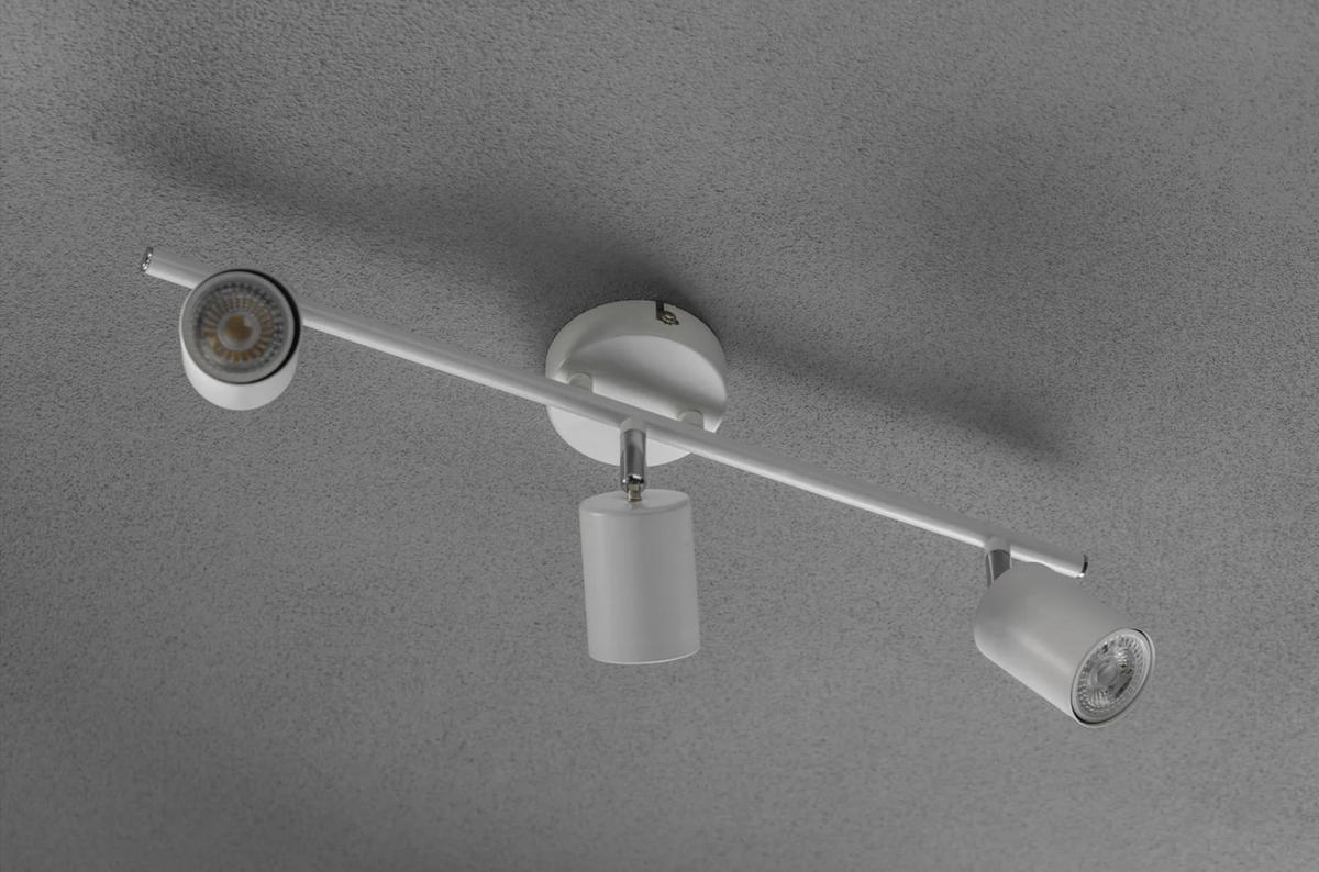 DECKENSTRAHLER BAR LICHT BUCHSE Weiß Dreifachkopf GU10 - Weiß, Metall (6/50/17cm) - CGC Europe