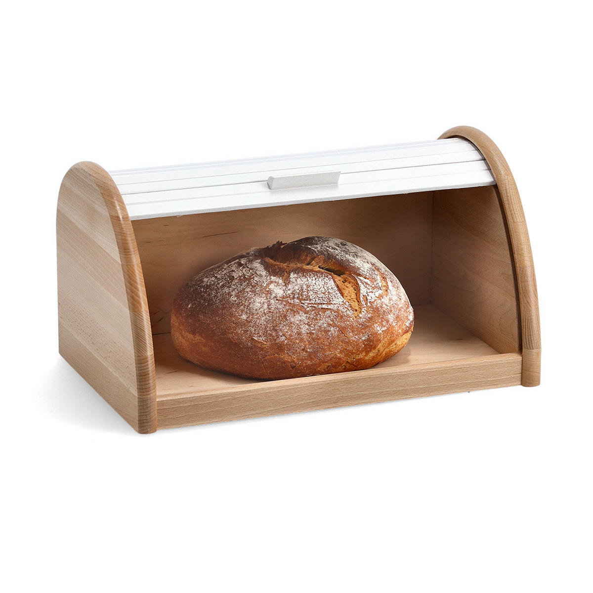 BROTKASTEN - Buche / Weiß - Weiß, Holz (39/21/25cm) - Zeller Present