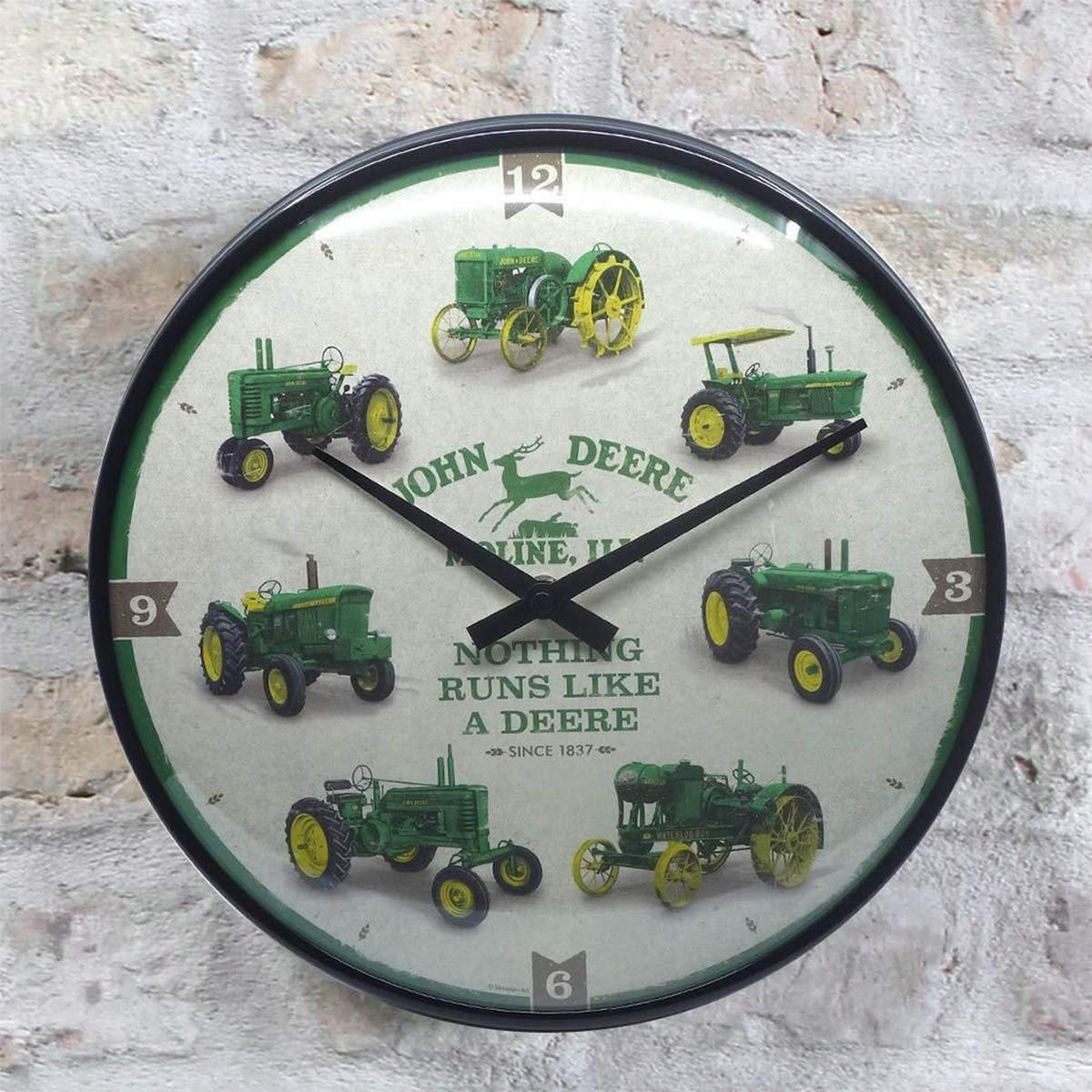 WANDUHR 31 cm John Deere Model Chart - Grün, Metall (31/31/5cm) - Nostalgic-Art
