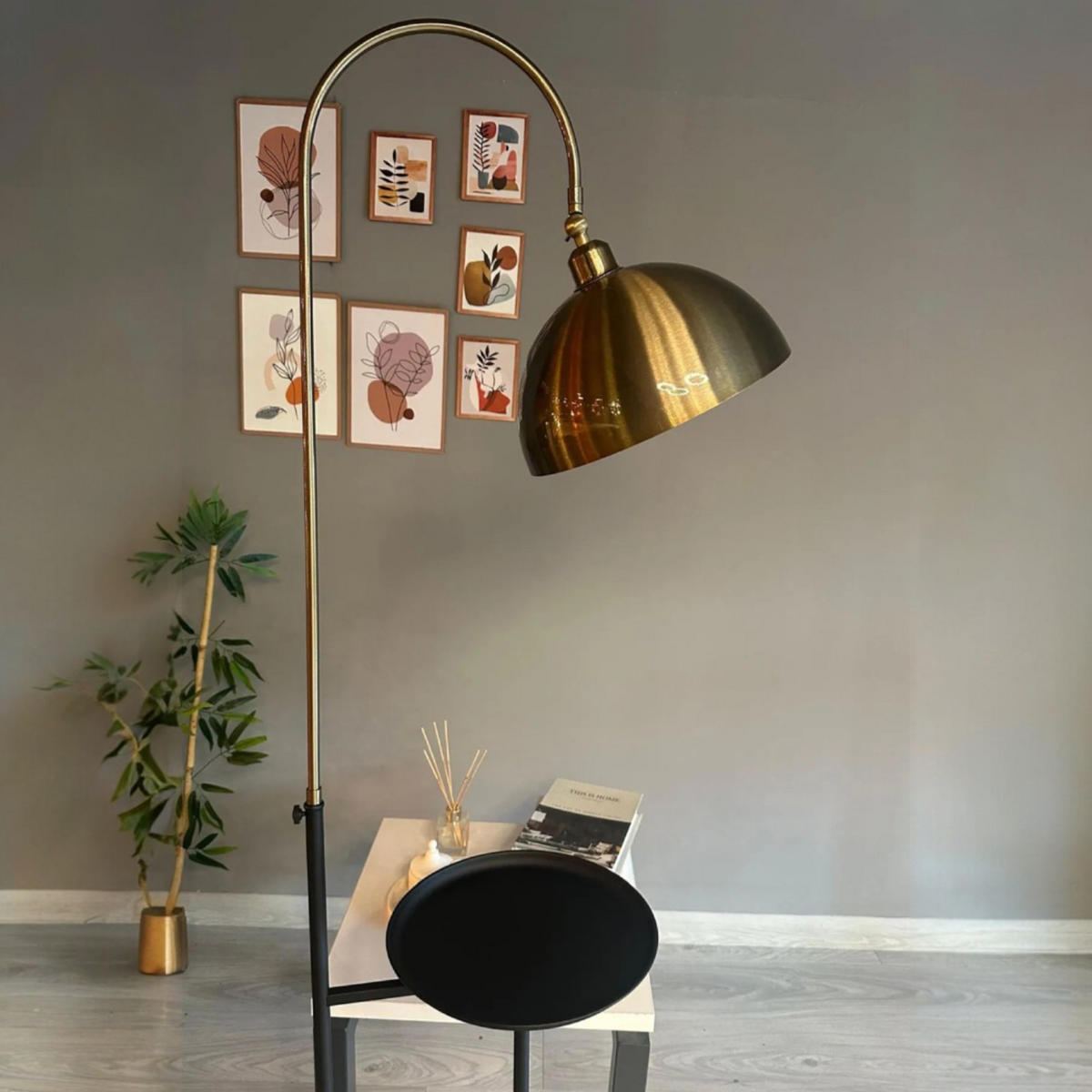 STEHLAMPE Gorkiede E27, verstellbarer Lampenschirm aus Metall - Multicolor, Metall (37/37/170cm) - Bamyum