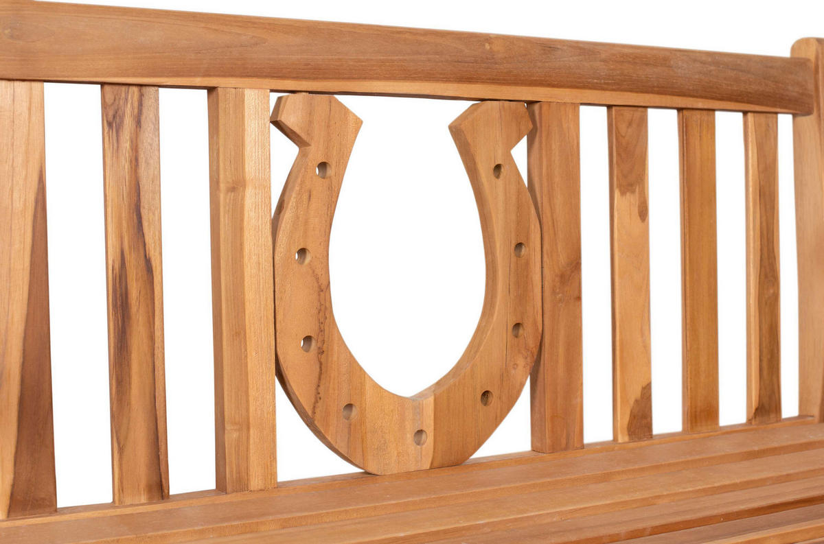GARTENBANK Hufeisen - Naturfarben, Holz/Metall (120/94/60cm) - Mr. Deko