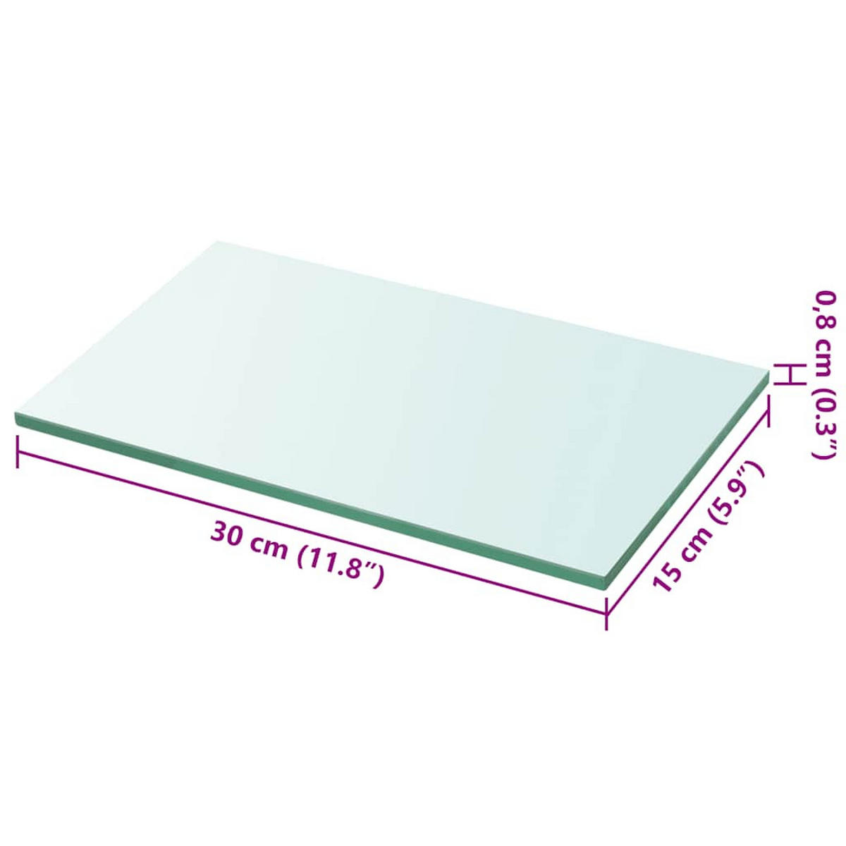 REGALBODEN Glas Transparent 30/15 Cm - Transparent, Glas (15/0.8/30cm) - vidaXL