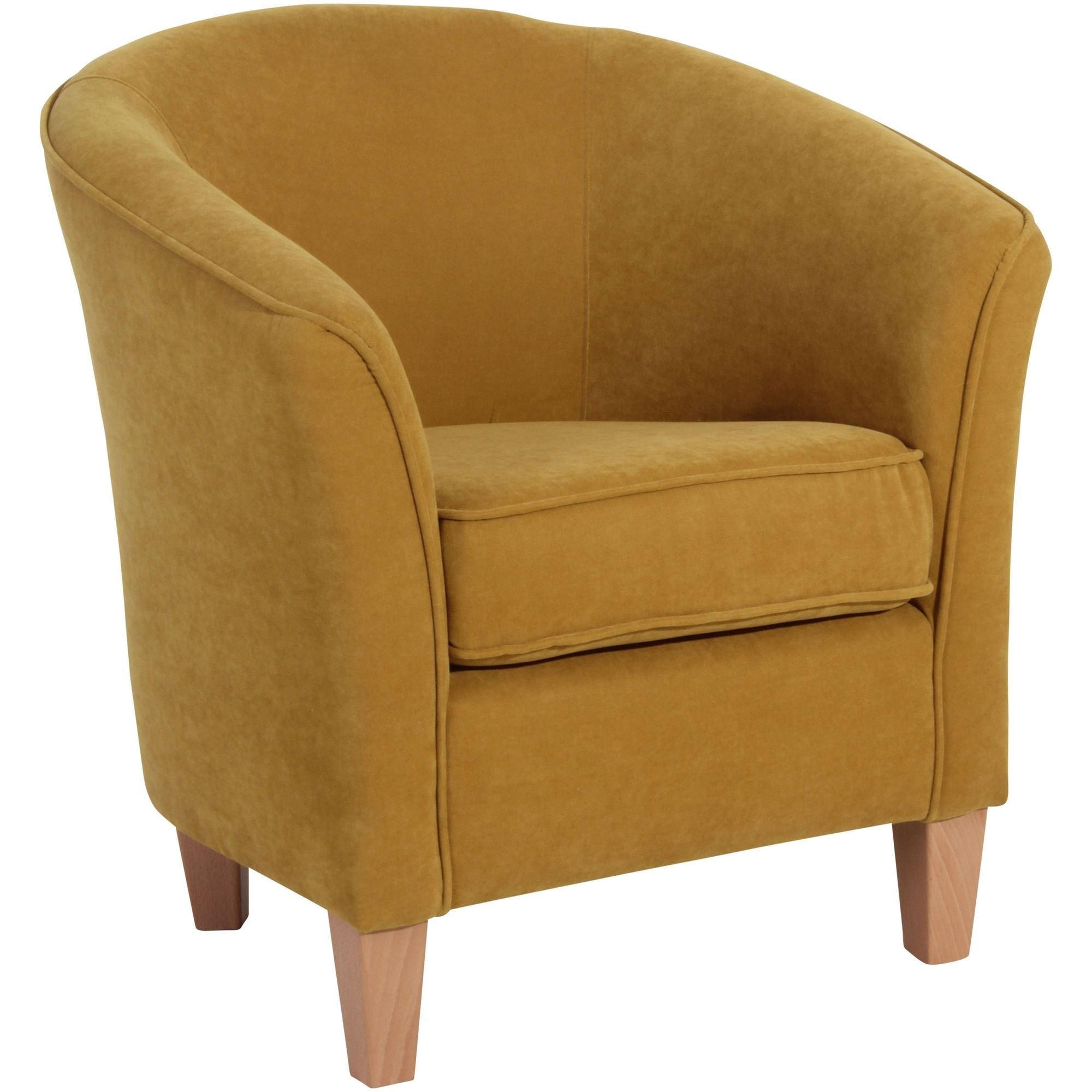 SESSEL Karine Bezug Veloursstoff Buche natur / mais - Gelb, Kunststoff (70/74/70cm) - 58aufmkessel