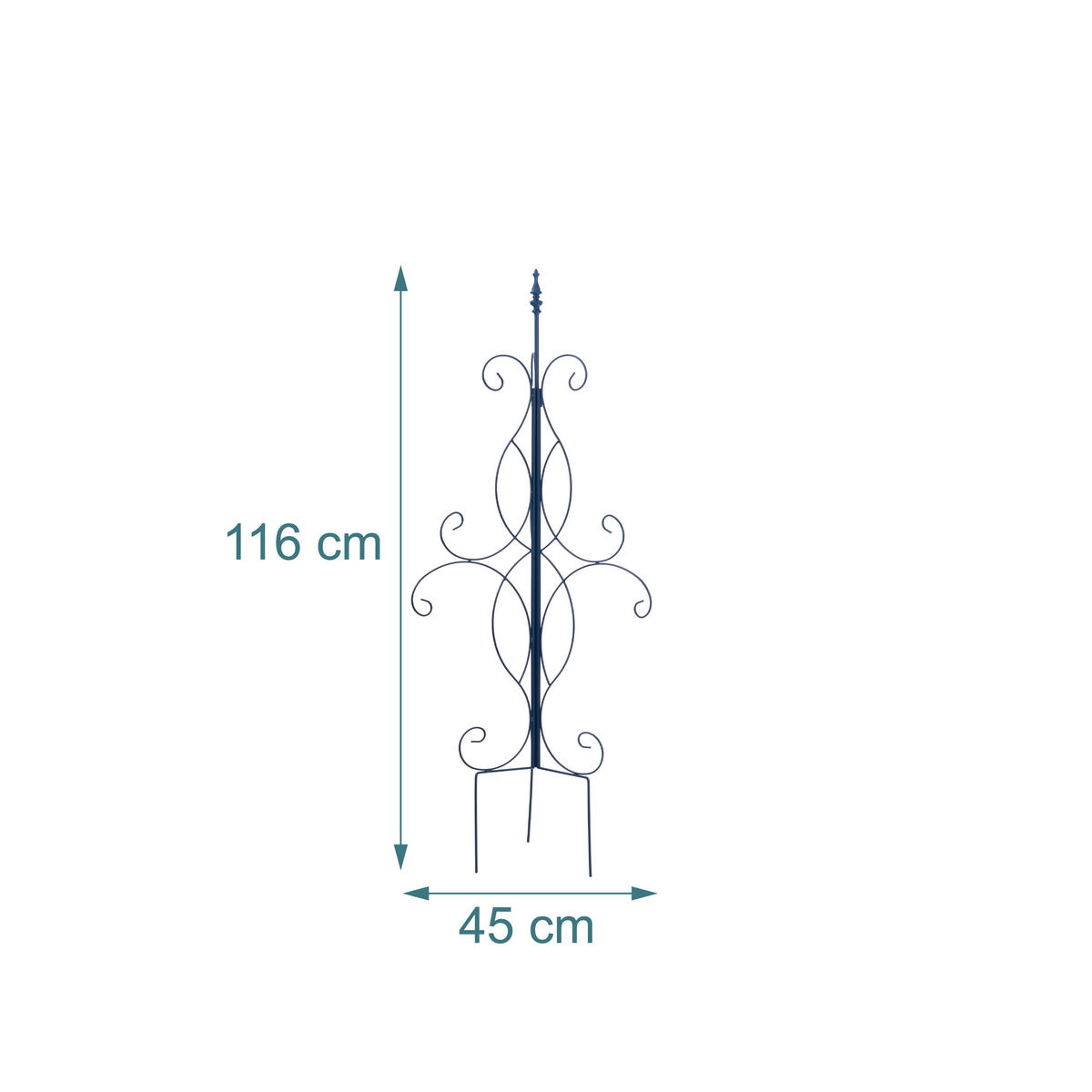 RANKHILFE - Schwarz, Metall (45/116/45cm) - Relaxdays