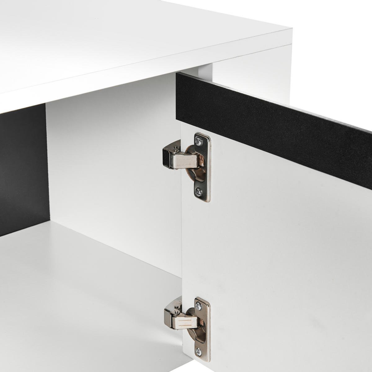 TV-MÖBEL Weiß Blackpool - Schwarz/Weiß, Holzwerkstoff (177/46/40cm) - Beliani