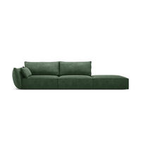 RECHTES-SOFA Kaelle aus Chenille-Stoff flaschengrün 4 Sitzplätze - Dunkelgrün, Textil (110/85/264cm) - Micadoni
