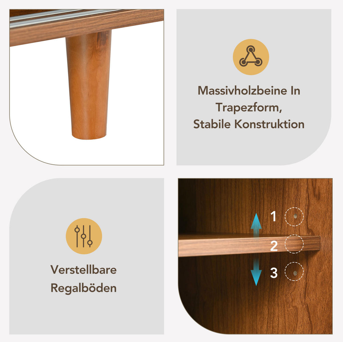 SCHUHSCHRANK 104/40/48 cm in Walnuss mit 2 Türen und verstellbarem Einlegeboden - Walnussfarben, Holzwerkstoff (104/48/40cm) - Flora Grace