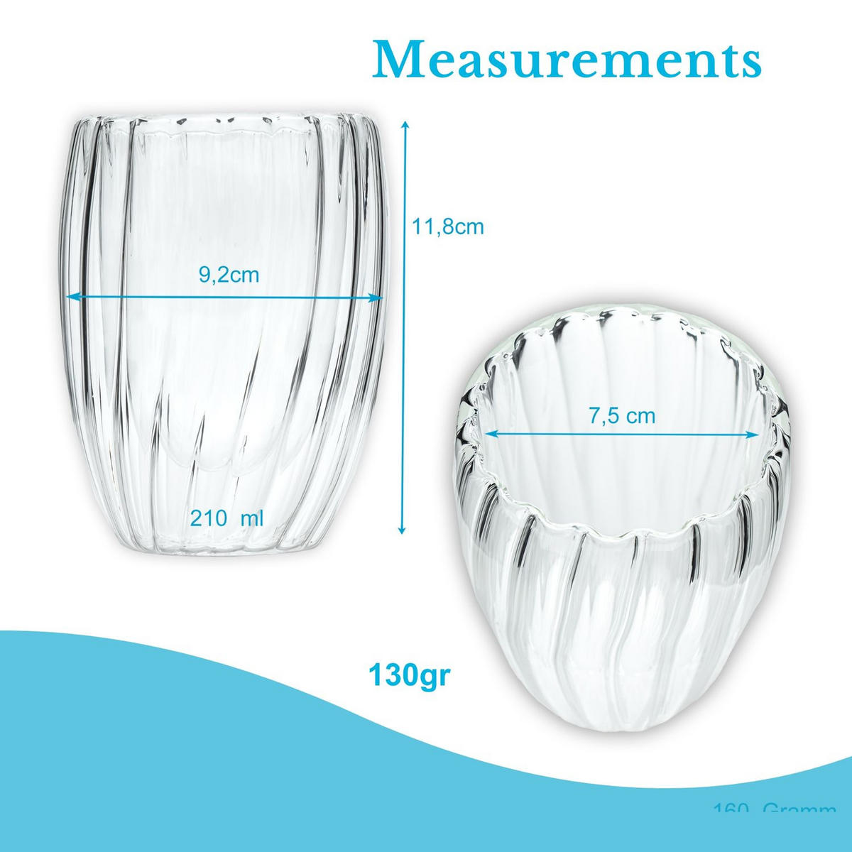 THERMO TEE GLAS 210ml (4-tlg) - Transparent, Glas - Intirilife