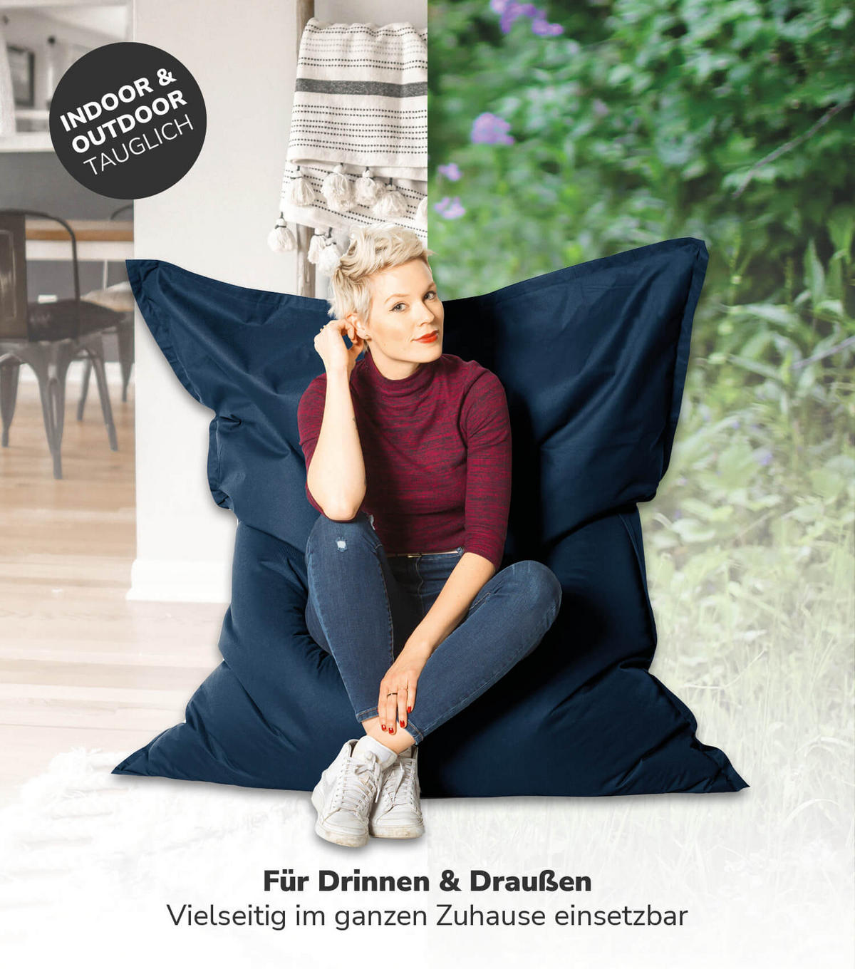 SITZSACK XXL Der Große - Dunkelblau, Textil (130/170/20cm) - Mokebo