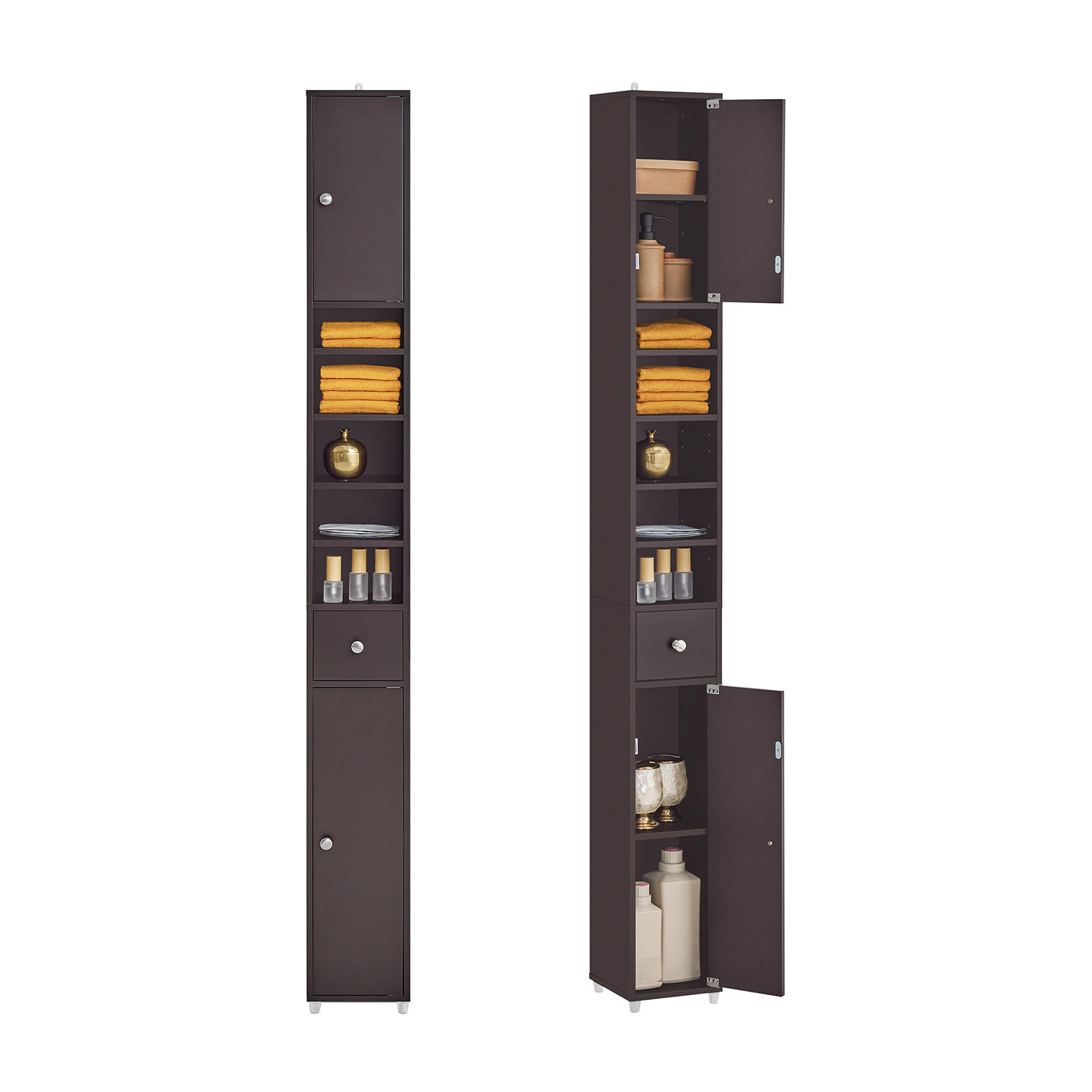 HOCHSCHRANK Braun - Dunkelbraun, Holzwerkstoff (20/180/20cm) - SoBuy