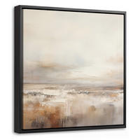 LEINWAND Bilder mit Rahmen - Kunst - Industriell - Grau - Braun - Abstrakt - 20x20 - Sandfarben, Textil (20/20cm) - MuchoWow