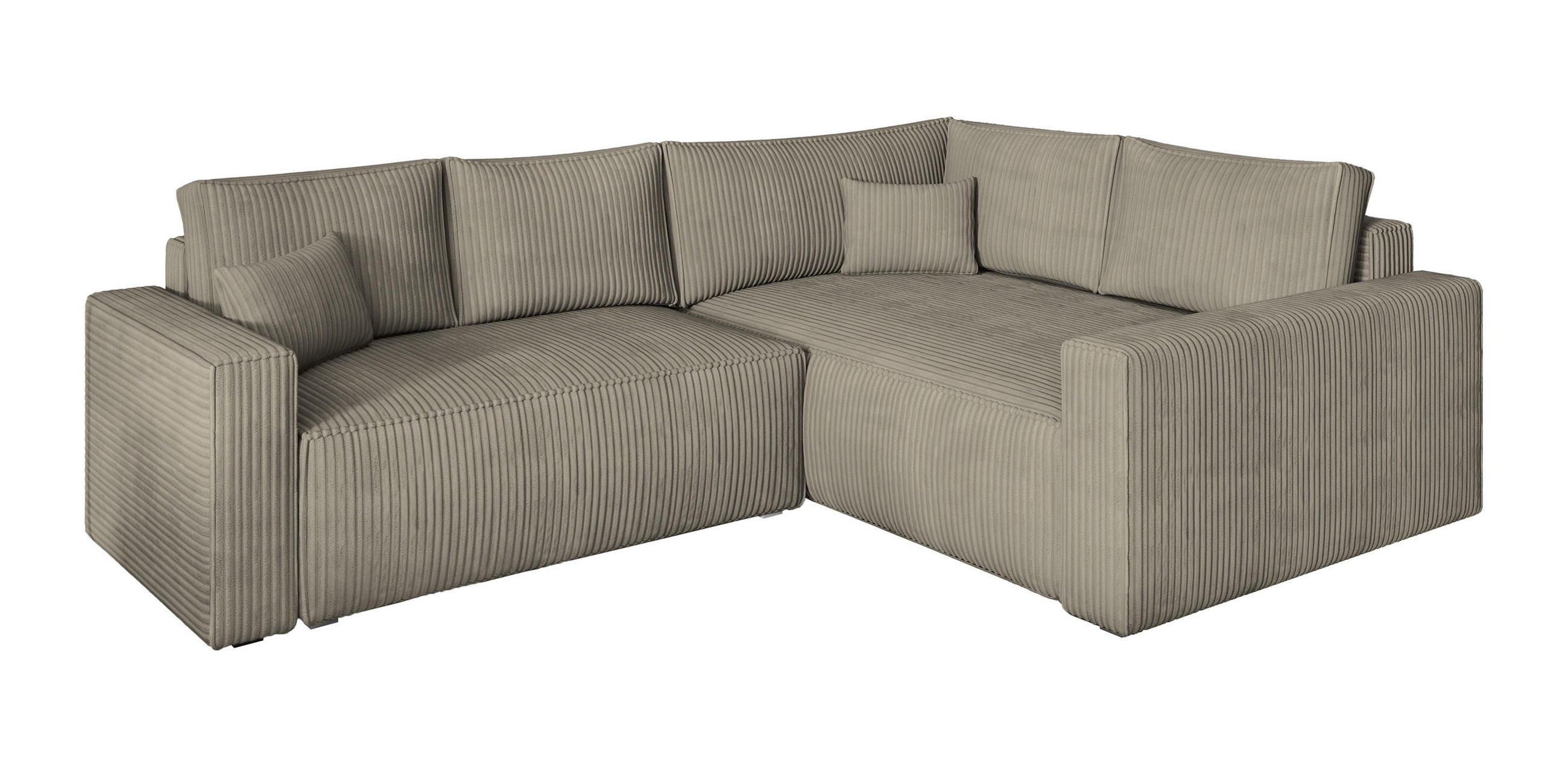 ROHOVÁ SEDAČKA ERONIS béžová - šedá/béžová, dřevo/textil (265/194cm) - MASSENO