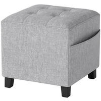 HOCKER Polyester Hellgrau - Hellgrau, Textil (35/35/35cm) - HOMCOM