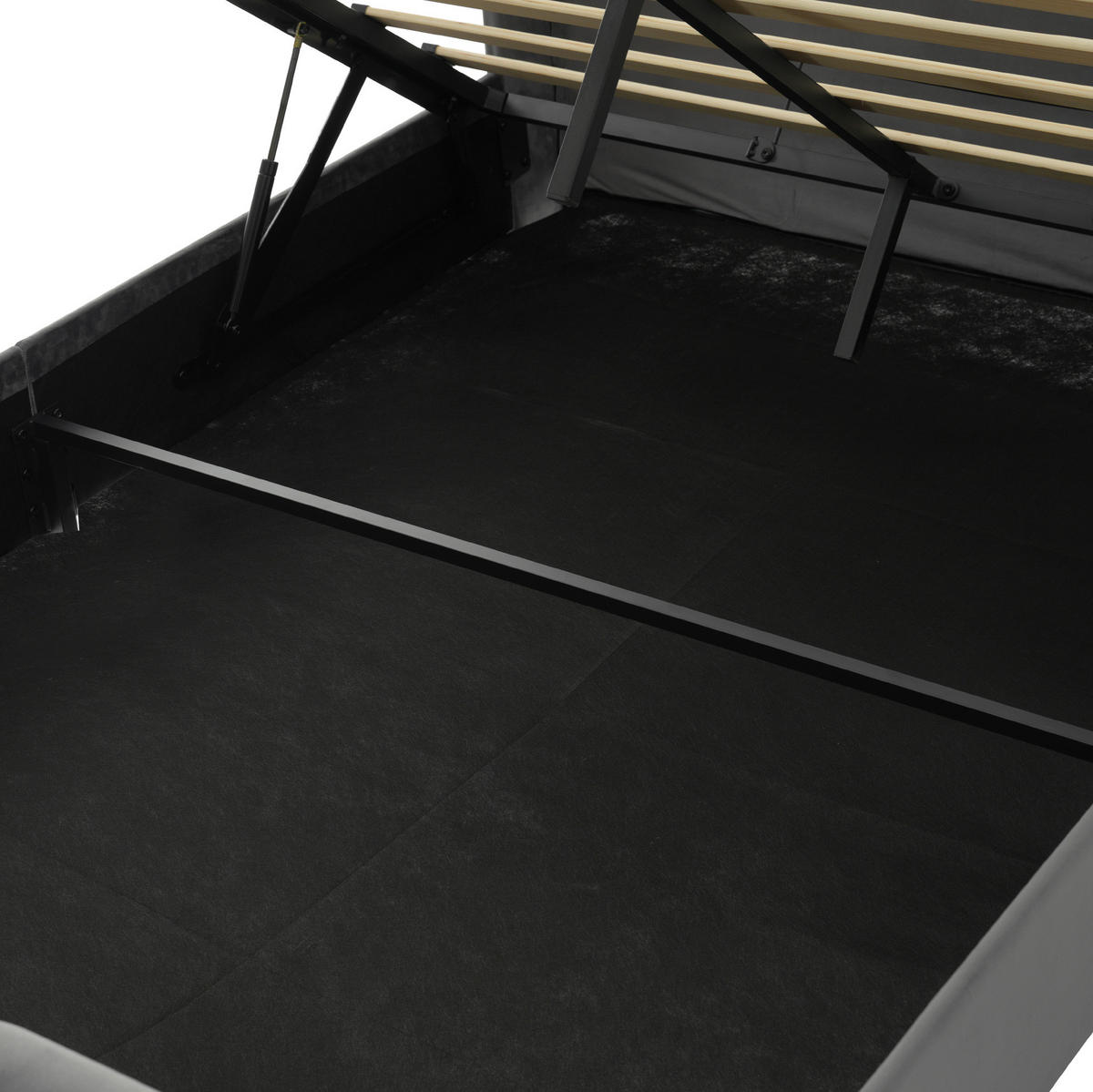 POLSTERBETT aus Samt 140x190 cm in Grau mit LED & USB-/Type-C-Ladestation - Grau, Textil (140/190cm) - Modfu