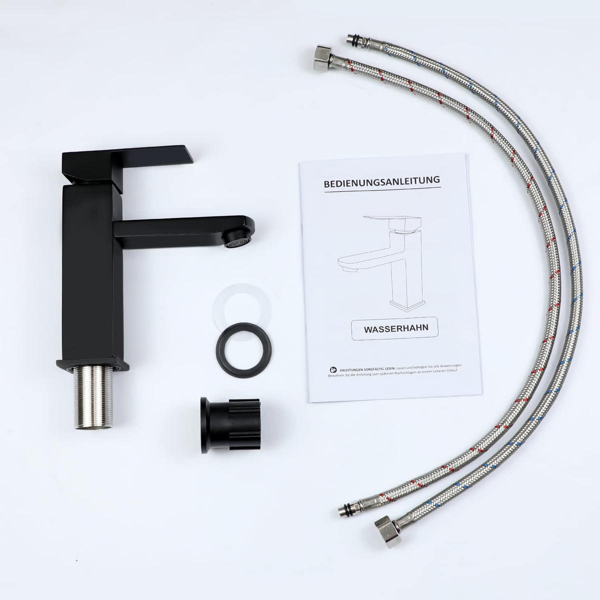 WASCHTISCHARMATUR Nixarn 4.9/17.3/16.2 cm - Schwarz, Metall (4.9/17.3/16.2cm) - ZMH