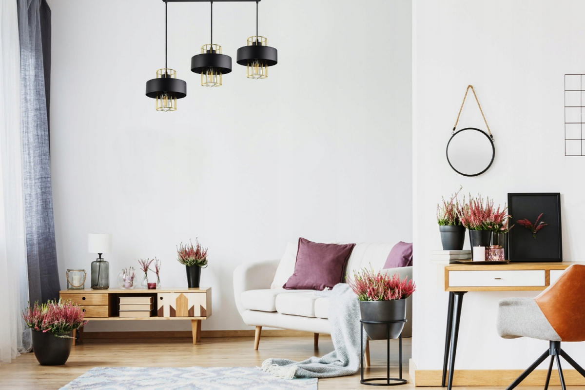 PENDELLEUCHTE LOFT - Goldfarben/Schwarz, Metall (20/90/90cm) - kiki design