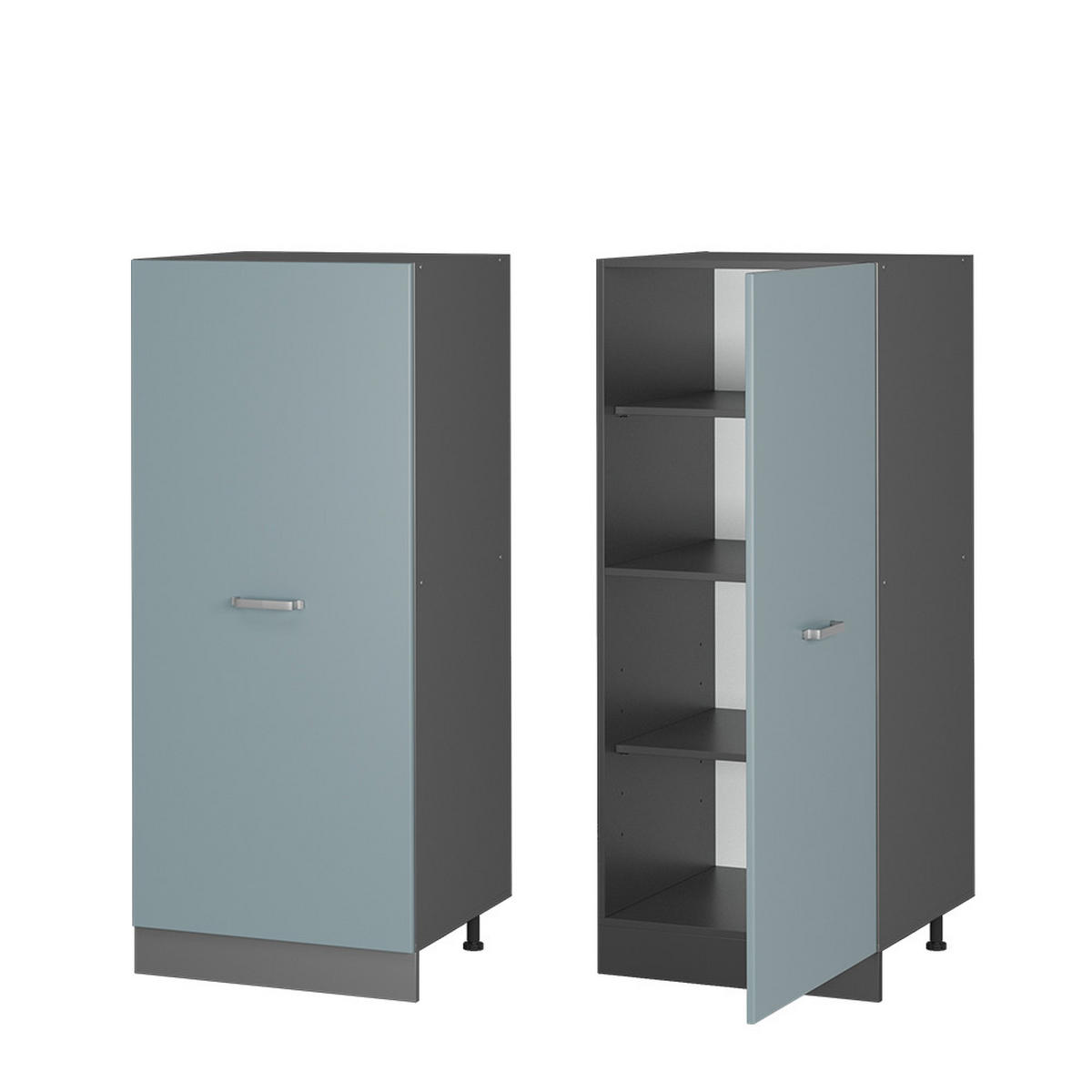 HOCHSCHRANK R-Line Blau-Grau 60 cm - Anthrazit/Blaugrau, Holzwerkstoff (60/143/57cm) - Vicco